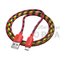 Кабель USB to Micro HOCO X116 Meridian, 1m, 2.4A,  красный